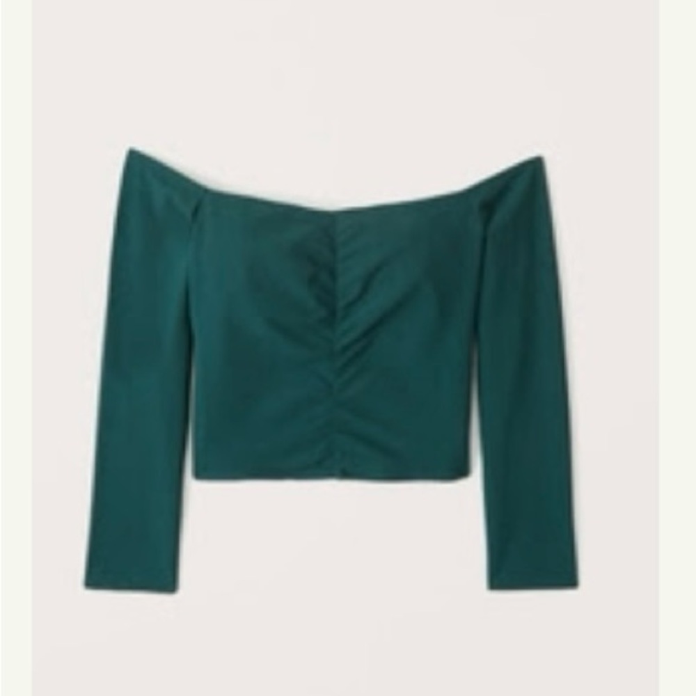 Never Worn - Abercrombie and Fitch - green off the shoulder blouse - XS
